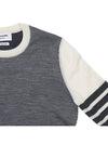 Women's Fun Mix 4 Bar Crew Neck Knit Top Grey - THOM BROWNE - BALAAN 5