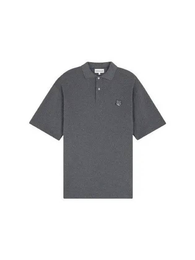 Bold Fox Head Patch Oversized Polo Shirt Grey - MAISON KITSUNE - BALAAN 2