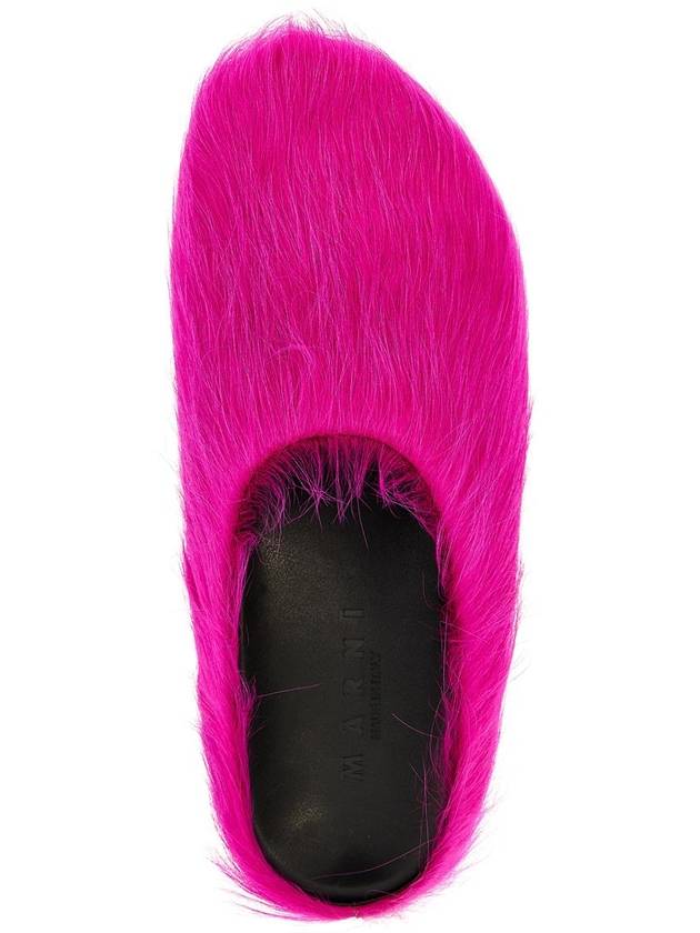 Calf Hair Fussbet Slippers Pink - MARNI - BALAAN 5