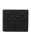 Signature Leather 3 in 1 Half Wallet Black - COACH - BALAAN 2