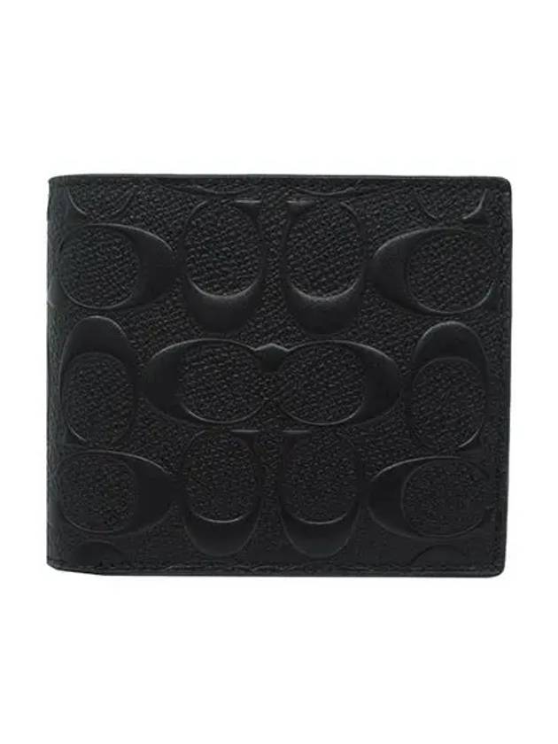 Signature 3 1 Leather Men s Bicycle Wallet CR957 BLK - COACH - BALAAN 1