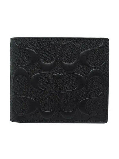 Signature Leather 3 In 1 Half Wallet Black - COACH - BALAAN 2