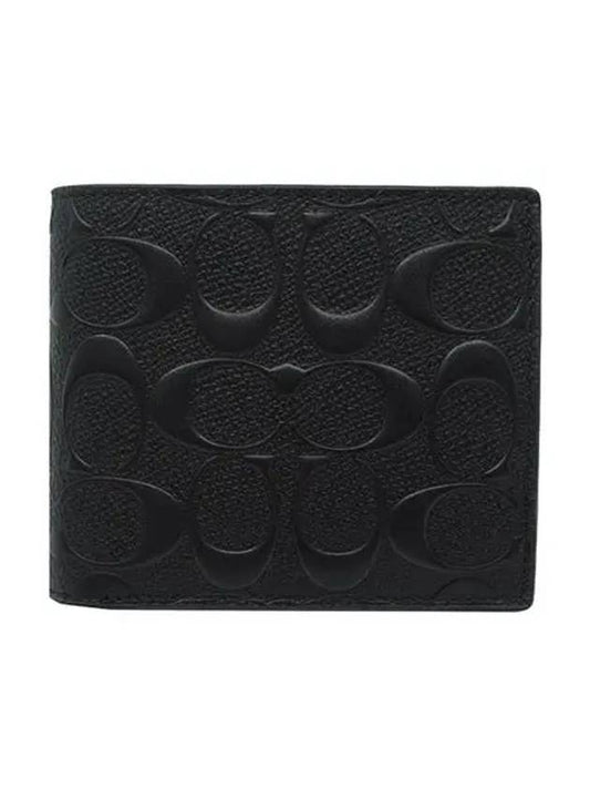 Signature Leather 3 in 1 Half Wallet Black - COACH - BALAAN 2