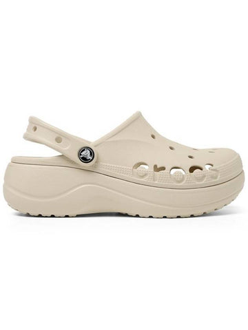 Baya Clog Platform Sandals Beige - CROCS - BALAAN 1