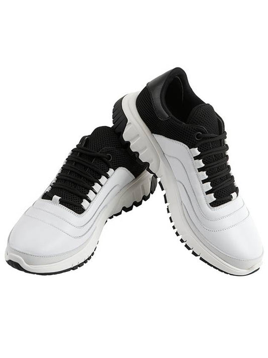 Men's Urban Runner Leather Low Top Sneakers White - NEIL BARRETT - BALAAN.
