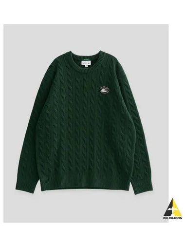 Musinsa Edition Cable Pullover Dark Green - LACOSTE - BALAAN 1