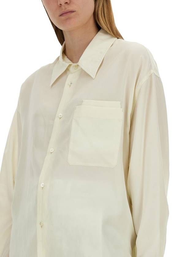 Double Pocket Long Sleeve Shirt White - LEMAIRE - BALAAN 5