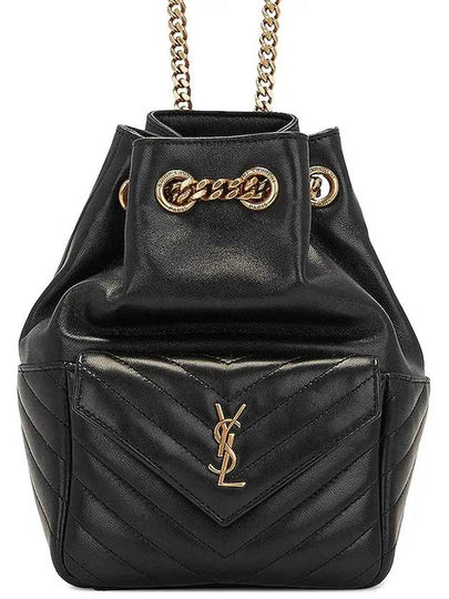 Gold Drawstring Chain Bucket Shoulder Bag Black - SAINT LAURENT - BALAAN 2