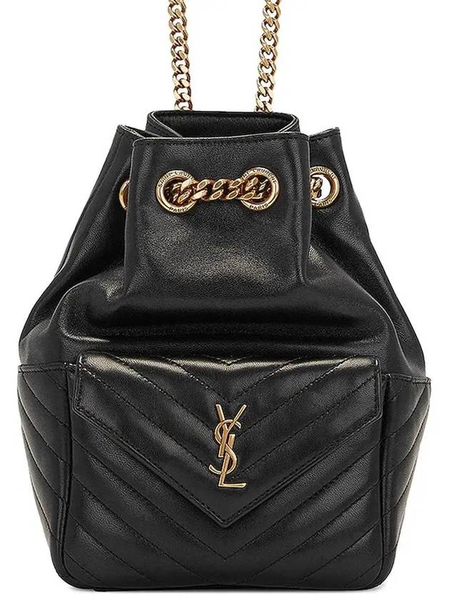 Gold Drawstring Chain Bucket Shoulder Bag Black - SAINT LAURENT - BALAAN 3