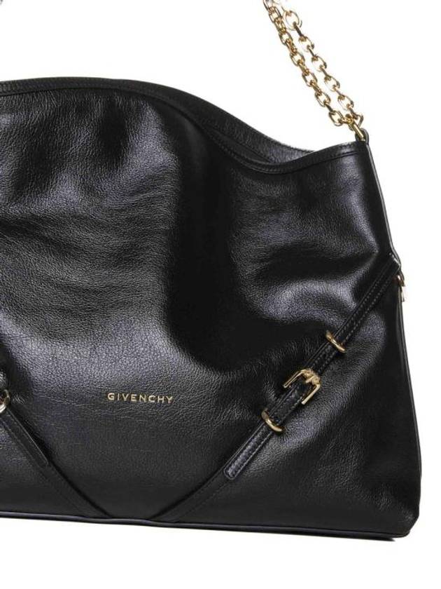 Voyou Chain Leather Shoulder Bag Black - GIVENCHY - BALAAN 5