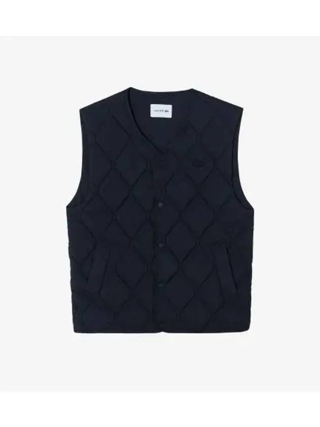 Men s collarless padded vest navy - LACOSTE - BALAAN 1