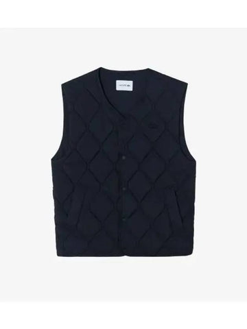 Men s collarless padded vest navy - LACOSTE - BALAAN 1