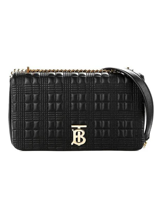 Lambskin Quilted Lola Medium Shoulder Bag Black - BURBERRY - BALAAN.