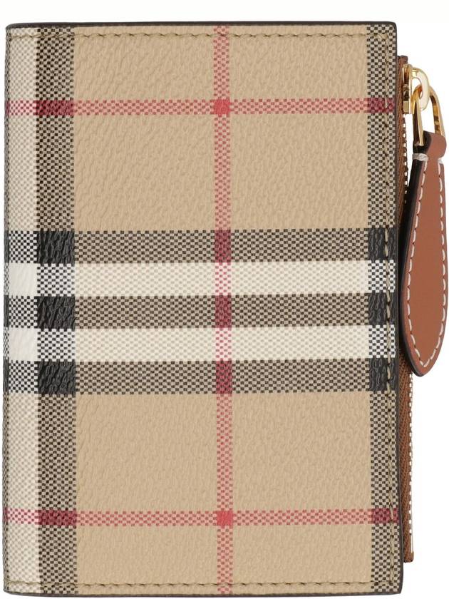 Vintage Check 2-Fold Half Wallet Beige - BURBERRY - BALAAN 3