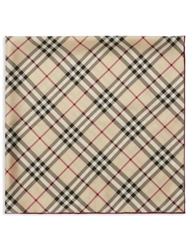 Check Silk Scarf Stone - BURBERRY - BALAAN 3