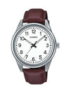 Analog Simple Leather Watch White - CASIO - BALAAN 1