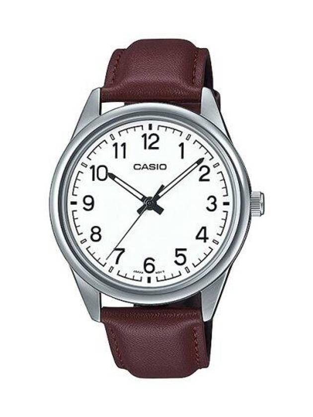 Leather Band Analog Watch White - CASIO - BALAAN 1