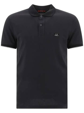 Logo Polo Shirt Black - CP COMPANY - BALAAN 1