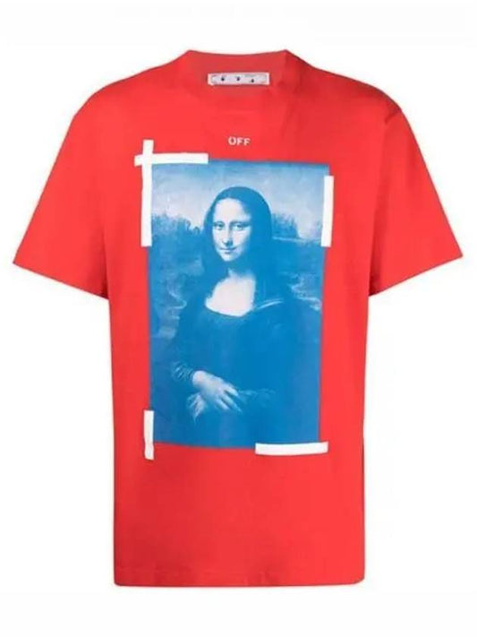 Men's Mona Lisa Short Sleeve T-Shirt Red - OFF WHITE - BALAAN 2