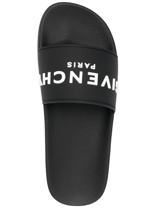 Logo Rubber Slide Slippers Black - GIVENCHY - BALAAN 5