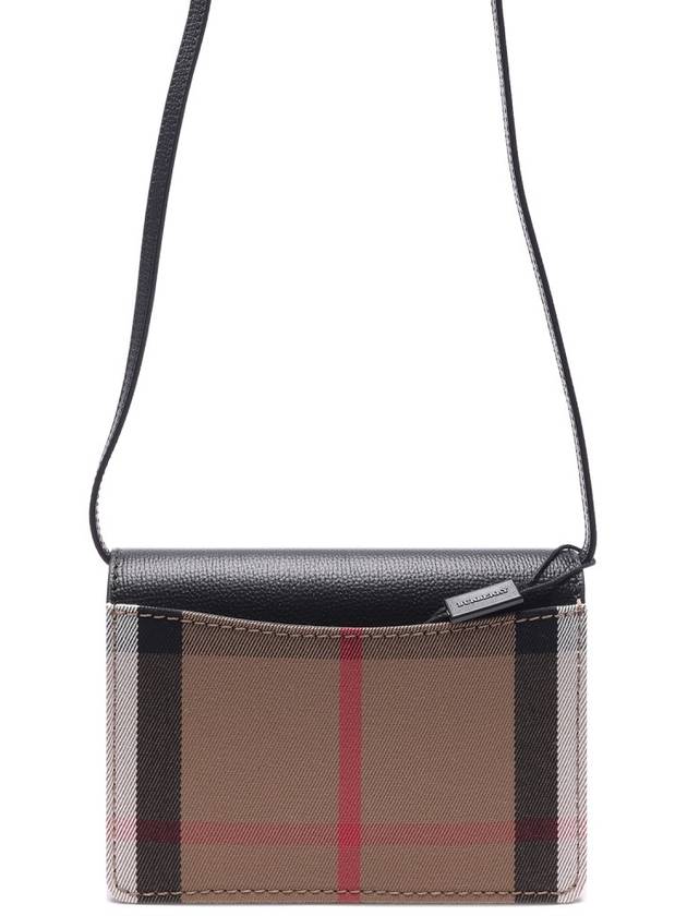 Hampshire House Check Crossbody Bag Black - BURBERRY - BALAAN 5