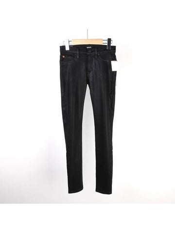 Women's Coated Skinny Jeans Black WM407TIP - HUDSON - BALAAN 1