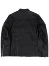Men's zipper point black eco-leather zip-up leather jumper LJP120 - IKALOOOK - BALAAN 7