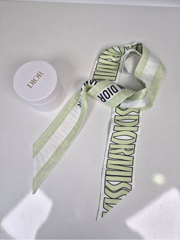 Miss Dior Allover Mitzah Silk Twill Scarf Green - DIOR - BALAAN 6