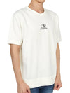 Men's Logo Print Crew Neck Cotton Short Sleeve T-Shirt White - CP COMPANY - BALAAN 4