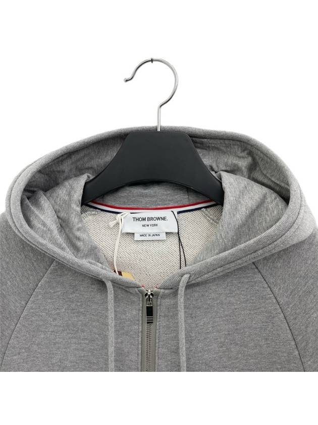 Engineered 4 Bar Diagonal Zip Up Hoodie Light Grey - THOM BROWNE - BALAAN 4