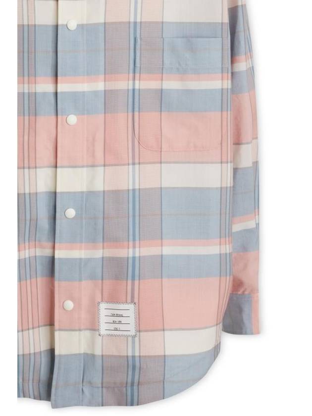 Check Wool Long Sleeve Shirt Blue Pink - THOM BROWNE - BALAAN 4