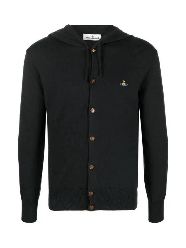 Logo Hooded Cardigan Black - VIVIENNE WESTWOOD - BALAAN 3