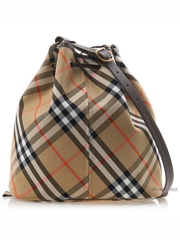 Check Cotton Bucket Bag Beige - BURBERRY - BALAAN 4