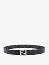 Square FF Buckle Reversible Leather Belt Black - FENDI - BALAAN 1