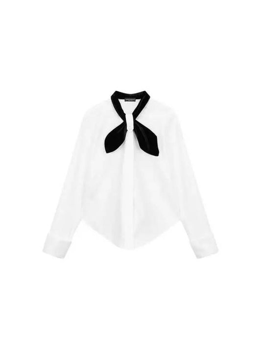 Cotton drill velvet collar shirt white 271017 - EMPORIO ARMANI - BALAAN 1