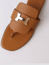 Galerie Buckle Leather Sandals Brown - HERMES - BALAAN 6