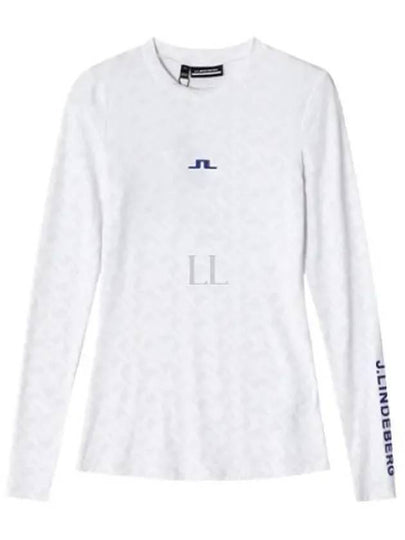 Tekla Print Bridge Crew Neck Long Sleeve T-Shirt White - J.LINDEBERG - BALAAN 2