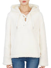 Women's Cami River Logo Hoodie Ivory - MOOSE KNUCKLES - BALAAN 1