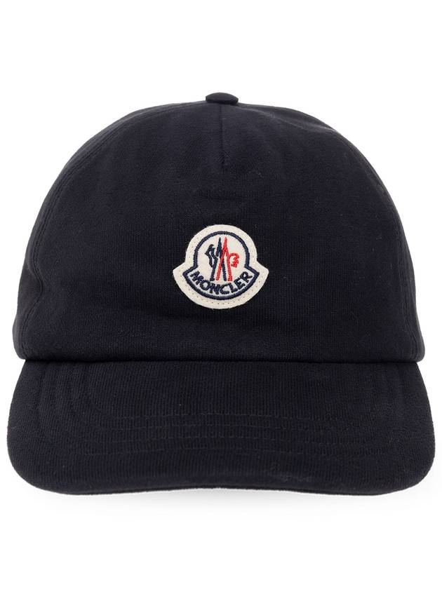 Fleece Logo Patch Cotton Baseball Ball Cap Navy - MONCLER - BALAAN 2