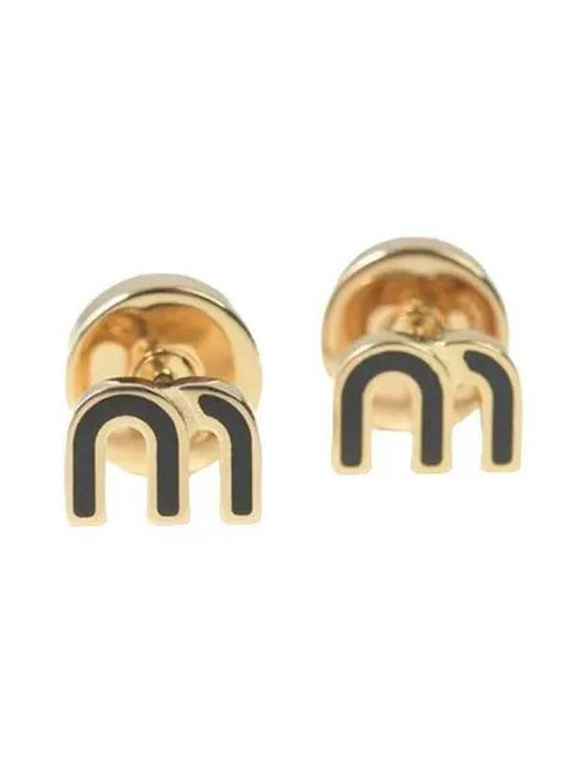 Enameled Metal Earrings Black - MIU MIU - BALAAN 2