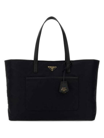 Re-Edition 1978 Large Re-Nylon Saffiano Leather Tote Bag Black - PRADA - BALAAN 1