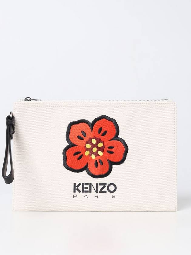 Kenzo canvas clutch with logo - KENZO - BALAAN 1