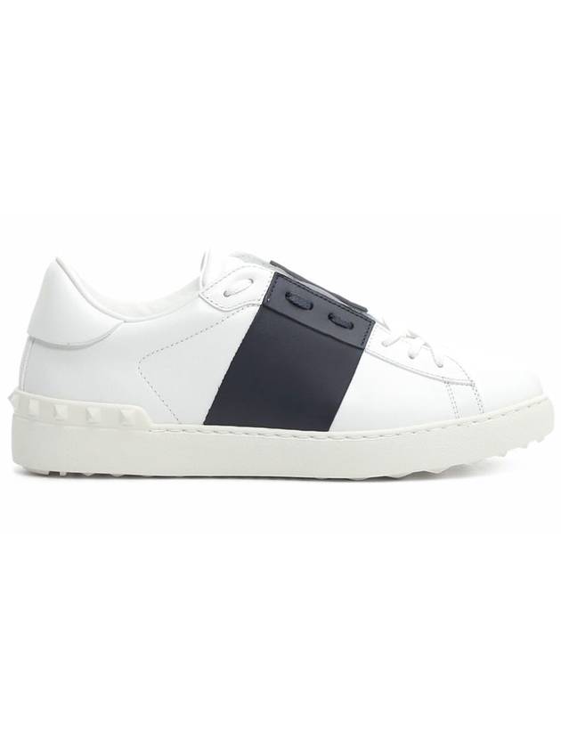 Men's Hidden Open Band Low Top Sneakers White Navy - VALENTINO - BALAAN 4