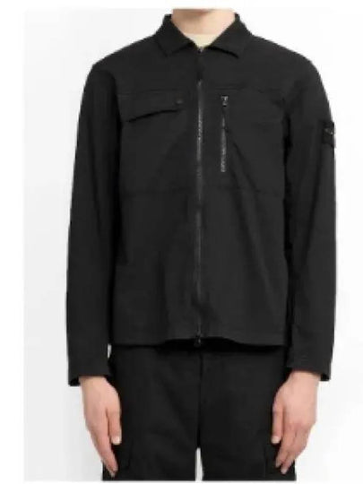 Supima Cotton Twill Stretch-TC Jacket Black - STONE ISLAND - BALAAN 2