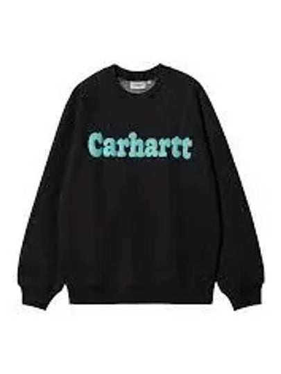 Bubbles Logo Print Sweatshirt Black - CARHARTT WIP - BALAAN 2