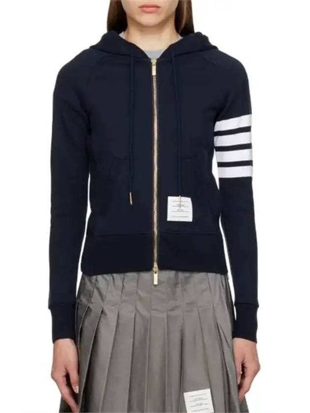 Engineered 4-Bar Stripe Loopback Jersey Knit Zip Up Hoodie Navy - THOM BROWNE - BALAAN 3