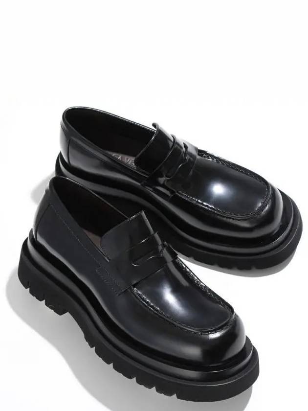 Lug Leather Loafers Black - BOTTEGA VENETA - BALAAN 2