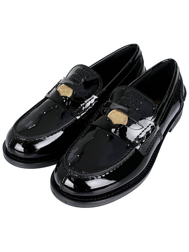 Patent Leather Penny Loafers Black - MIU MIU - BALAAN 3