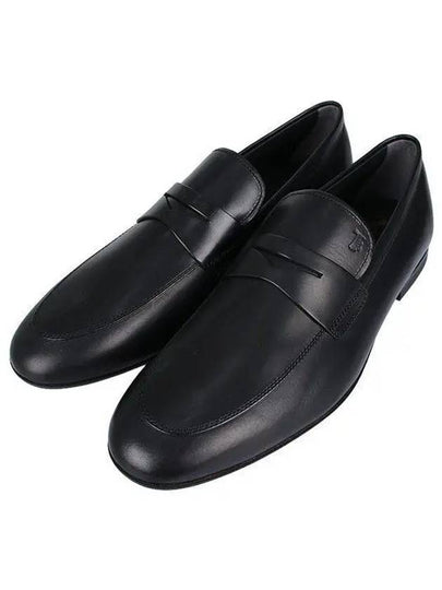 Men's Small Logo Leather Penny Loafer Black - TOD'S - BALAAN 2