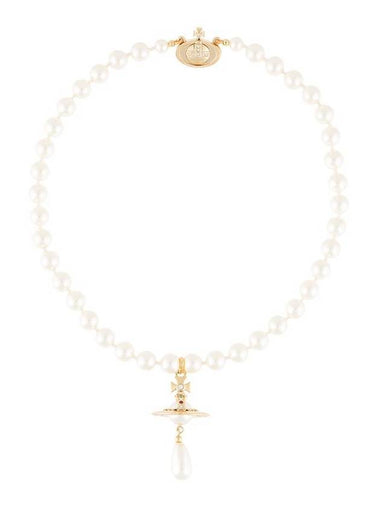 One Row Pearl Choker Necklace White - VIVIENNE WESTWOOD - BALAAN 1